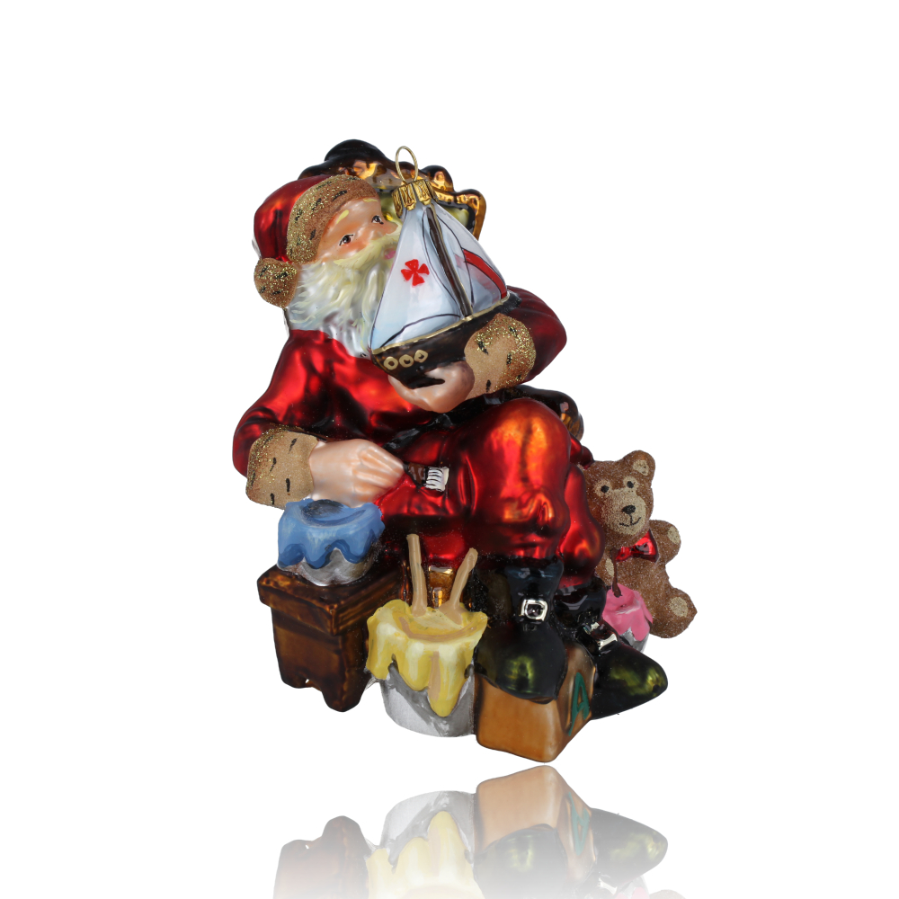 Santa Claus with a boat