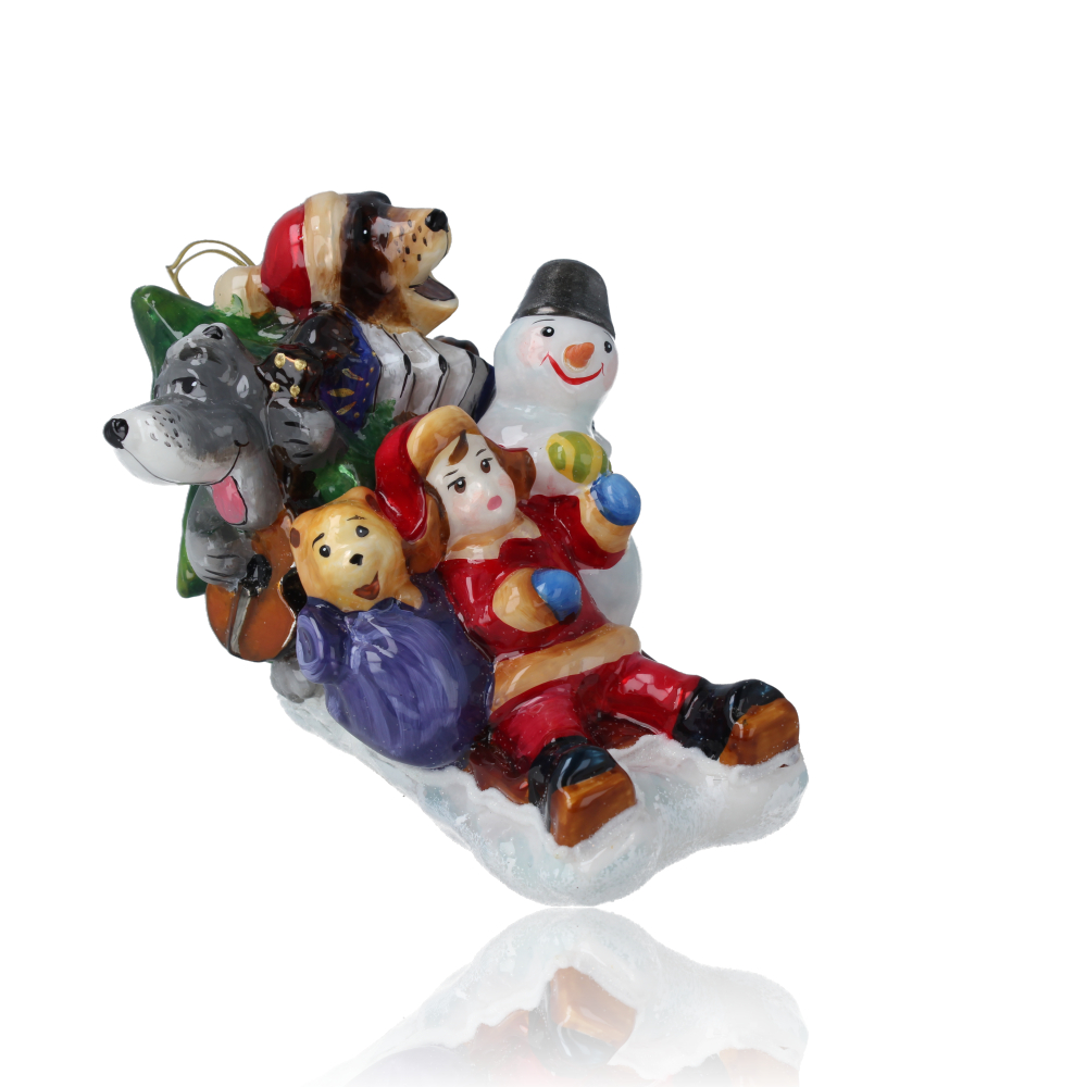 Friends in sleigh